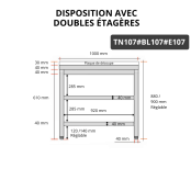 Table de travail en inox 1000x700 mm avec plaque de découpe blanche et 2 étagères PREMIUM - GOLDINOX