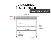 Table de travail en inox 1000x700 mm avec plaque de découpe blanche et 2 étagères PREMIUM - GOLDINOX