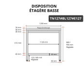 Table de travail en inox 1200x700 mm avec plaque de découpe blanche et 2 étagères PREMIUM - GOLDINOX