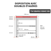 Table de travail en inox 1000x800 mm avec plaque de découpe rouge et 2 étagères PREMIUM - GOLDINOX