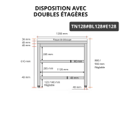 Table de travail en inox 1200x800 mm avec plaque de découpe blanche et 2 étagères PREMIUM - GOLDINOX