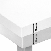 Table de travail en inox 1800x500 mm avec plaque de découpe blanche et 2 étagères sur roulettes PREMIUM - GOLDINOX