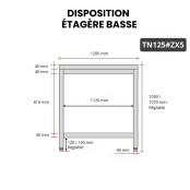 Table de travail en inox Bar 1200x500 mm avec 1 étagère inférieure PREMIUM - GOLDINOX