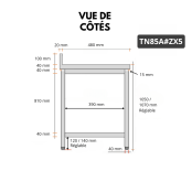 Table de travail en inox Bar 800x500 mm avec 1 étagère inférieure et dosseret PREMIUM - GOLDINOX