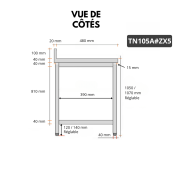Table de travail en inox Bar 1000x500 mm avec 1 étagère inférieure et dosseret PREMIUM - GOLDINOX