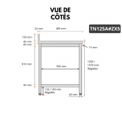 Table de travail en inox Bar 1200x500 mm avec 1 étagère inférieure et dosseret PREMIUM - GOLDINOX