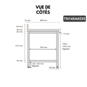 Table de travail en inox Bar 1400x500 mm avec 1 étagère inférieure et dosseret PREMIUM - GOLDINOX