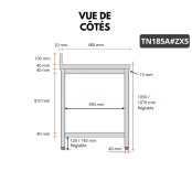 Table de travail en inox Bar 1800x500 mm avec 1 étagère inférieure et dosseret PREMIUM - GOLDINOX