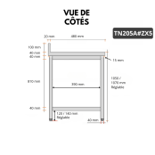 Table de travail en inox Bar 2000x500 mm avec 1 étagère inférieure et dosseret PREMIUM - GOLDINOX