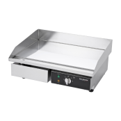Plancha en acier lisse chromée électrique professionnelle 555x430 mm PREMIUM - GOLDINOX