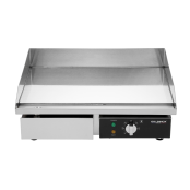 Plancha en acier lisse chromée électrique professionnelle 555x430 mm PREMIUM - GOLDINOX