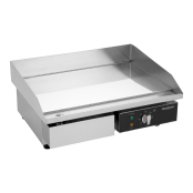 Plancha en acier lisse chromée électrique professionnelle 555x430 mm PREMIUM - GOLDINOX