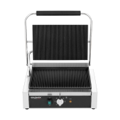 Contact Grill Panini Rainuré Haut et Bas - 340 x 230 mm / GOLDINOX
