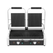 Contact Grill Panini Double Rainuré Haut et Bas - 498 x 283 mm / GOLDINOX