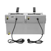 Friteuse électrique à poser professionnelle 10 + 10 Litres avec robinet de vidange (230V) IDEAL - GOLDINOX