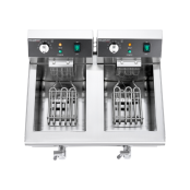 Friteuse électrique à poser professionnelle 10 + 10 Litres avec robinet de vidange (230V) IDEAL - GOLDINOX