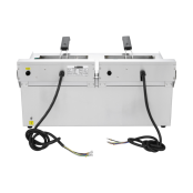 Friteuse électrique à poser professionnelle 16 + 16 Litres avec robinet de vidange (400V) IDEAL - GOLDINOX