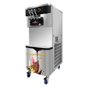 Machine à glace à l’italienne 2 parfums + 1 mix sur roulettes PREMIUM - GOLDINOX