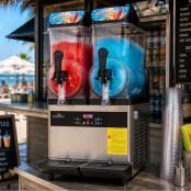 Machine à glace à l’italienne 2 parfums + 1 mix sur roulettes PREMIUM - GOLDINOX