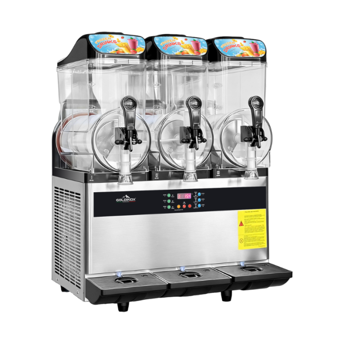 Machine à glace à l’italienne 2 parfums + 1 mix sur roulettes PREMIUM - GOLDINOX