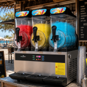 Machine à glace à l’italienne 2 parfums + 1 mix sur roulettes PREMIUM - GOLDINOX