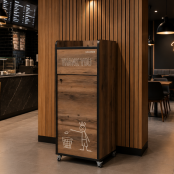 Poubelle snack "THANK YOU" en bois Baroque 100 Litres PREMIUM - GOLDINOX