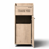 Poubelle snack "THANK YOU" en bois Chêne clair 100 Litres PREMIUM - GOLDINOX