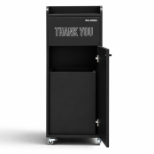 Poubelle snack "THANK YOU" en bois Noir 100 Litres PREMIUM - GOLDINOX
