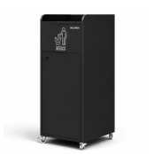 Poubelle snack "MERCI" en bois noir 100 Litres PREMIUM - GOLDINOX
