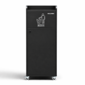 Poubelle snack "MERCI" en bois noir 100 Litres PREMIUM - GOLDINOX