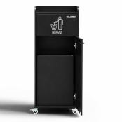 Poubelle snack "MERCI" en bois noir 100 Litres PREMIUM - GOLDINOX