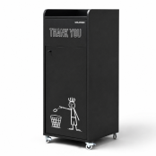 Lot de 2 Poubelle snack "MERCI" en bois noir 100 Litres PREMIUM - GOLDINOX