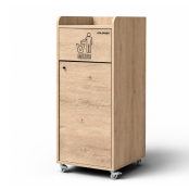 Lot de 2 Poubelles snack "MERCI" en bois chêne clair 100 Litres PREMIUM - GOLDINOX