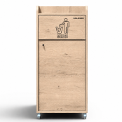 Lot de 2 Poubelles snack "MERCI" en bois chêne clair 100 Litres PREMIUM - GOLDINOX
