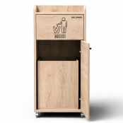 Lot de 2 Poubelles snack "MERCI" en bois chêne clair 100 Litres PREMIUM - GOLDINOX