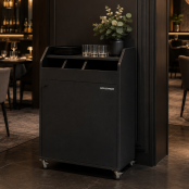 Desserte de service compacte professionnelle en bois Noir PREMIUM - GOLDINOX