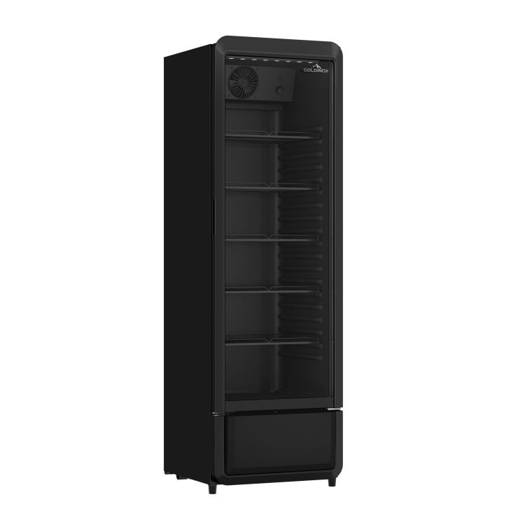 Armoire à boissons 280 Litres avec roulettes à l'arrière Full Black PREMIUM - GOLDINOX