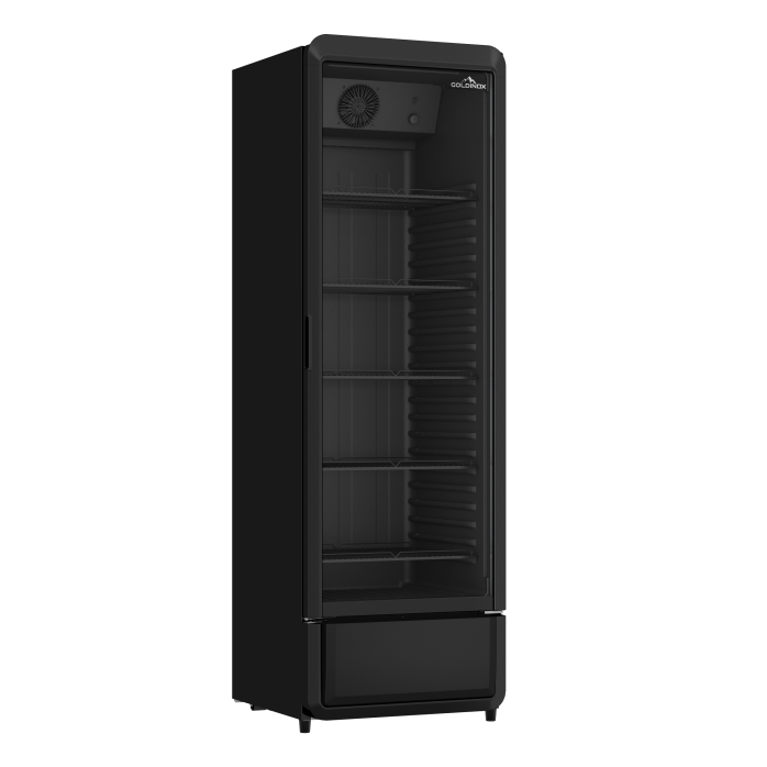 Armoire à boissons 380 Litres avec roulettes à l'arrière Full Black PREMIUM - GOLDINOX