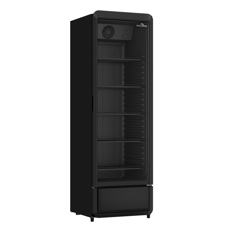 Armoire à boissons 380 Litres avec roulettes à l'arrière Full Black PREMIUM - GOLDINOX