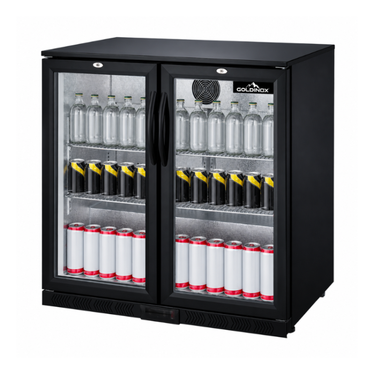 Arrière de bar 2 portes battantes vitrées PREMIUM - GOLDINOX