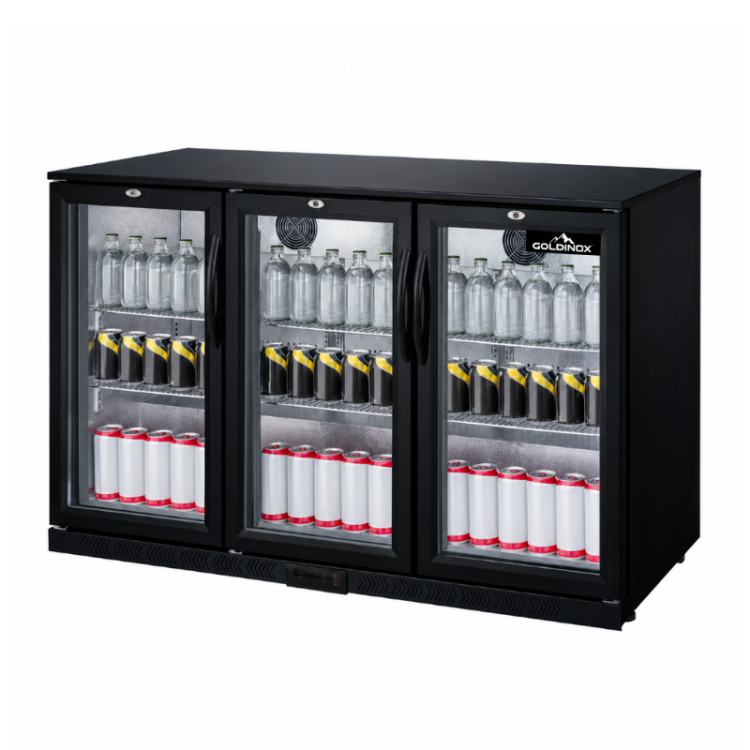 Arrière de bar 3 portes battantes vitrées PREMIUM - GOLDINOX