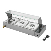Bain marie professionnel avec robinet de vidange (3x GN1/2) PREMIUM - GOLDINOX