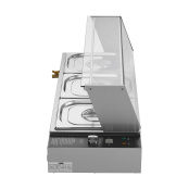 Bain marie professionnel avec robinet de vidange (3x GN1/2) PREMIUM - GOLDINOX