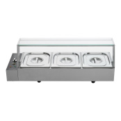 Bain marie professionnel avec robinet de vidange (3x GN1/2) PREMIUM - GOLDINOX