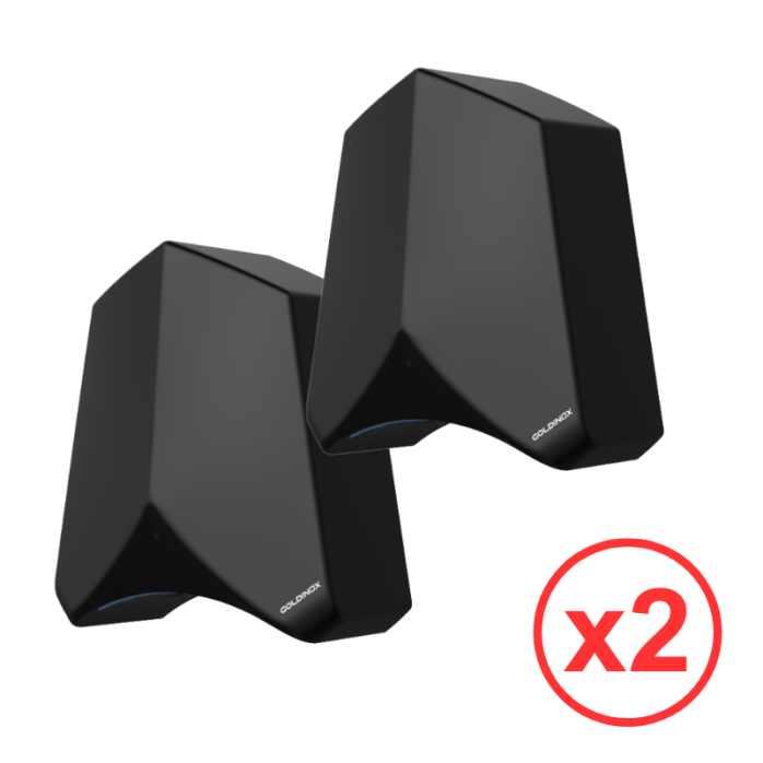 Lot de 2 sèche-mains DESIGN avec capteur - Noir - PREMIUM - GOLDINOX