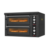 Four à pizza électrique 4+4 x Ø34 cm (12kW - 380V) Série "PIZZA CHEF" PREMIUM - GOLDINOX