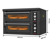 Four à pizza électrique 4+4 x Ø34 cm (12kW - 380V) Série "PIZZA CHEF" PREMIUM - GOLDINOX