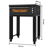 Four à pizza électrique 4 x Ø34 cm (6kW - 380V) sur roulettes Série "PIZZA CHEF" PREMIUM - GOLDINOX