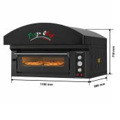 Four à pizza électrique 4 x Ø34 cm (6kW - 380V) avec hotte d'extraction Série "PIZZA CHEF" PREMIUM - GOLDINOX