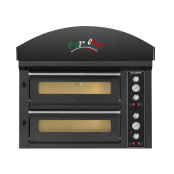 Four à pizza électrique 4 x Ø34 cm (6kW - 380V) avec hotte d'extraction Série "PIZZA CHEF" PREMIUM - GOLDINOX